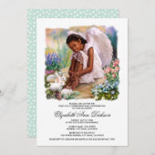 Kleiner Engel mit Bunnies Heiliger Kommunion Einladung (Vorne/Hinten)