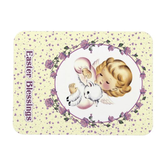 Kleiner Engel mit Lamm-Ostergeschenk Magnet (Horizontal)