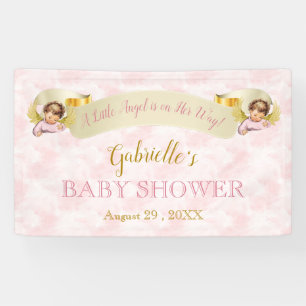 Kleiner Engel Rosa Gold Mädchen Banner