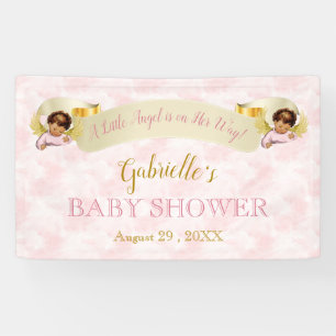 Kleiner Engel Rosa Gold Mädchen Ethnisch Banner