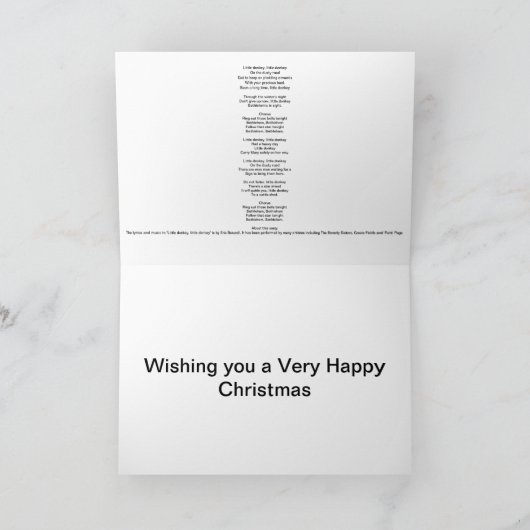 Kleiner Esel am Weihnachten (Innenseite)