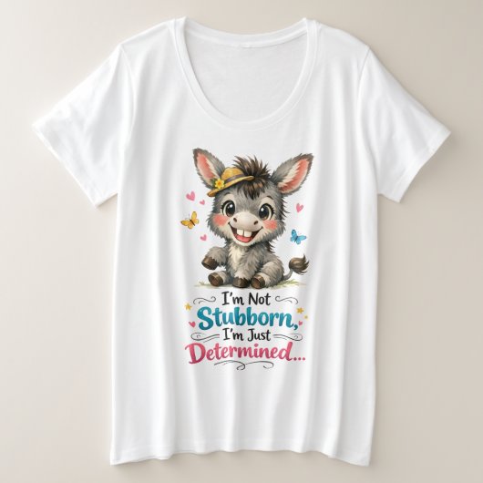 Kleiner Esel Große Größe T-Shirt (Design vorne)