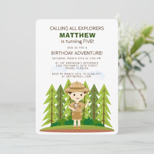 Kleiner Explorer Einladung (Stehend Vorderseite)