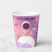 Kleiner Explorer Moderne Lila Babydusche Pappbecher (Rückseite)