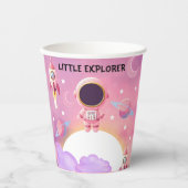 Kleiner Explorer Moderne Lila Babydusche Pappbecher (Vorderseite)