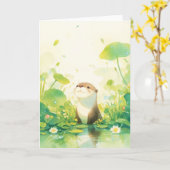 Kleiner Explorer Otter der Natur Karte (Gelbe Blume)
