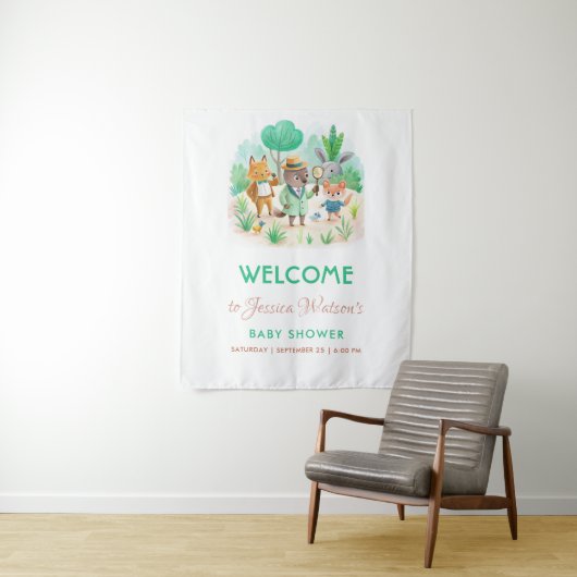 Kleiner Explorer-Walddetektor Kinderdusche Wandteppich (Beispiel)