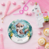 Kleiner farbenfroher Otter Geburtstag Pappteller (Party)