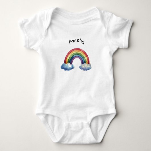 Kleiner farbiger Regenbogen Baby Strampler (Vorderseite)
