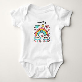 Kleiner farbiger Regenbogen Baby Strampler
