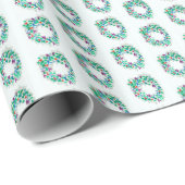 Kleiner farbiger Weihnachtskranz Geschenkpapier (Rolleneckpunkt)