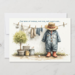Kleiner Farmer – 1. Geburtstags-Barn-Party Einladung