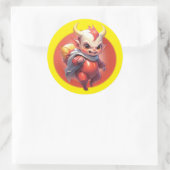 Kleiner Feuer-Imb Runder Aufkleber (Tasche)