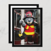 Kleiner Feuerwehrmann Einladung (Vorne/Hinten)