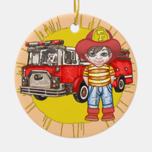 Kleiner Feuerwehrmann Keramikornament