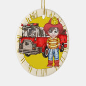 Kleiner Feuerwehrmann Keramikornament (Rechts)