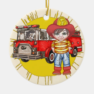 Kleiner Feuerwehrmann Keramikornament