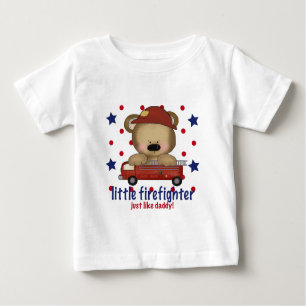 Kleiner Feuerwehrmann mögen gerade Vati Baby T-shirt