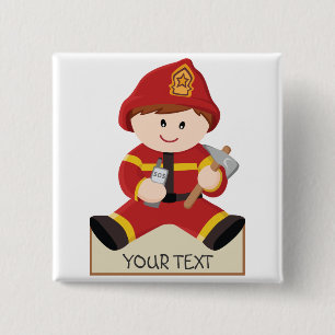 kleiner Feuerwehrmannfeuerwehrmann Button