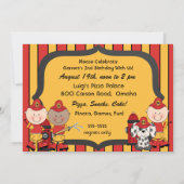 Kleiner Feuerwehrwagen Geburtstag Einladung (Rückseite)