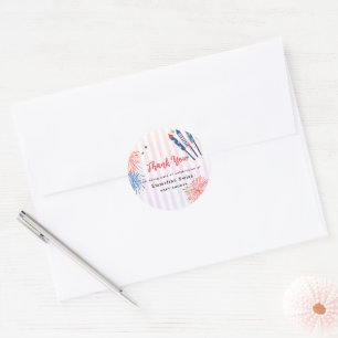 Kleiner Feuerwerkskörper 4. Juli Danke Baby Shower Runder Aufkleber