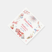 Kleiner Feuerwerkskörper 4. Juli Mädchen 1. Geburt Serviette (Ecke)