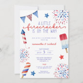 Kleiner Firecracker auf dem Weg zum 4. Juli Babydu Einladung (Vorderseite)