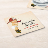 Kleiner Firefighter Baby Dusche Party Dekor Square Rechteckiger Pappuntersetzer (angewinkelt)