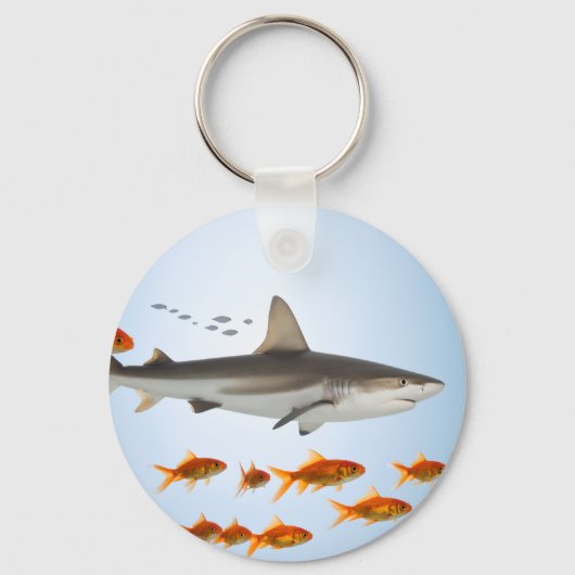 Kleiner Fisch großer Schatten Schlüsselanhänger (Vorderseite)