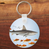Kleiner Fisch großer Schatten Schlüsselanhänger (Vorderseite)