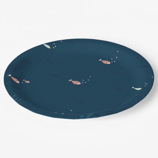 Kleiner Fisch-Party-Versorgungs-Papier-Teller Pappteller (Schrägansicht)