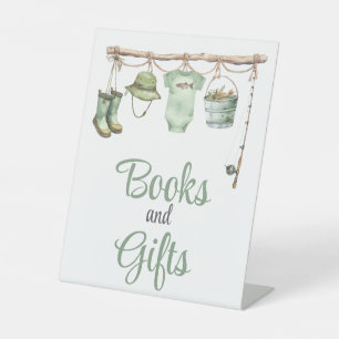 Kleiner Fischer Baby Shower Bücher und Geschenke S Sockelschild