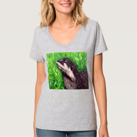 Kleiner Fischotter-Maler T-Shirt (Vorderseite)