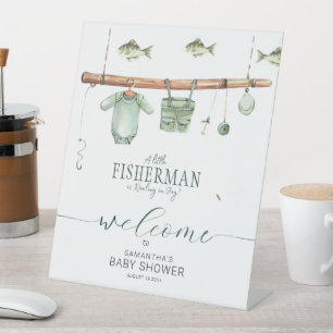 Kleiner Fisherman lebt in Joy Baby Dusche Sockelschild