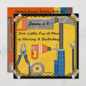 Kleiner Fix-it Man Custom Birthday Einladungen (Vorne/Hinten)