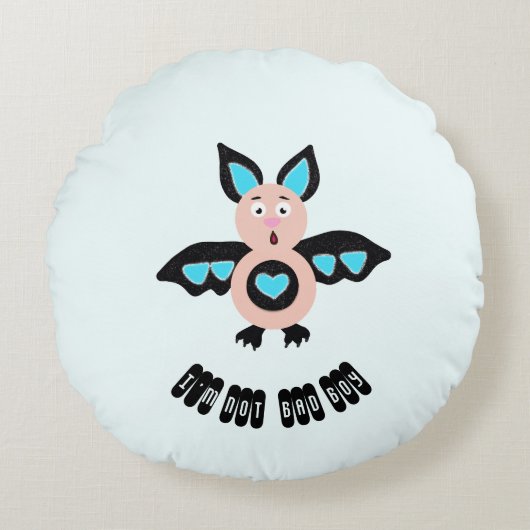 Kleiner Fledermaus Rundes Kissen (Vorderseite)