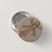 Kleiner Fliegenfeeknopf Button (Vorne & Hinten)