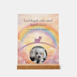 Kleiner Fluffiger Hund Regenbogenbrücke Gedenk Acr Acrylschild