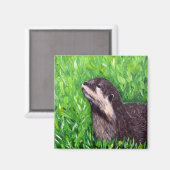 Kleiner Flussotter-Maler Magnet (Vorderseite/Rückseite)