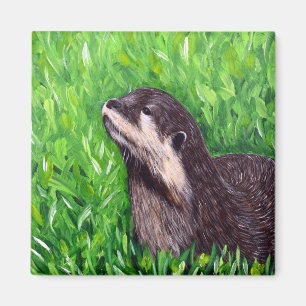 Kleiner Flussotter-Maler Magnet