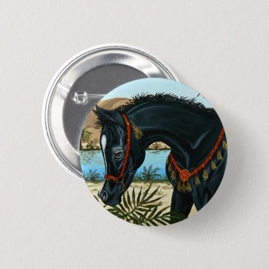 Kleiner Fohlenknopf Prinzen Arabian Pferde Button (Vorne & Hinten)