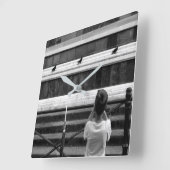 Kleiner Fotograf Quadratische Wanduhr (Winkel)