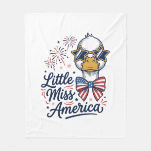 Kleiner Fräulein Amerika Patriotische Ente Vintage Fleecedecke