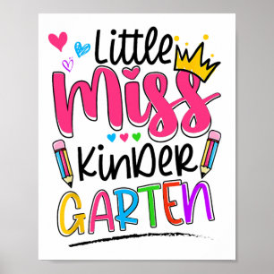 Kleiner Fräulein Kindergarten-Shirt Zurück zur Sch Poster