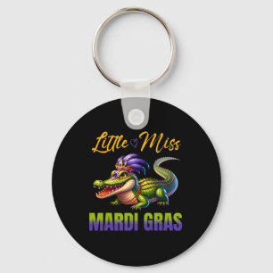 Kleiner Fräulein Mardi Gras Alligator Mardigator N Schlüsselanhänger