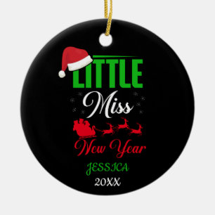 Kleiner Fräulein Neujahr - Personalisierter Feiert Keramik Ornament