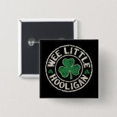 Kleiner Frechdachs Kleeblatt St. Patrick's Day Button (Vorne & Hinten)