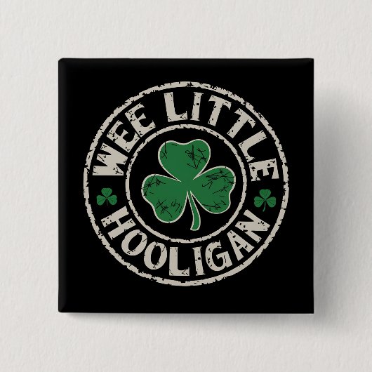 Kleiner Frechdachs Kleeblatt St. Patrick's Day Button (Vorderseite)