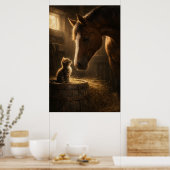 Kleiner Freund | Pferd & Kätzchen | Poster (Küche)