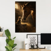 Kleiner Freund | Pferd & Kätzchen | Poster (Heimbüro)